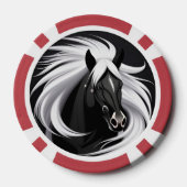 Wunderschönes Schwarzes Pferd Pokerchips (Rückseite)