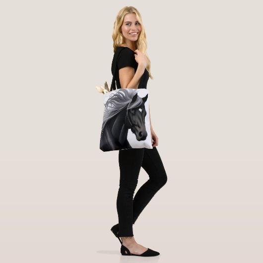 Wunderschönes Schwarzes Pferd Tasche (Am Model)