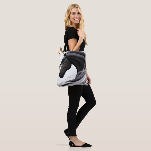 Wunderschönes Schwarzes Pferd Tasche (Am Model)