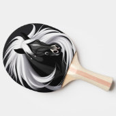 Wunderschönes Schwarzes Pferd Tischtennis Schläger (Seitenansicht)