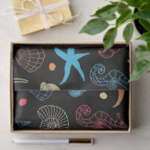 Wunderschönes schwarzes Strandpapier Seidenpapier (Geschenk)