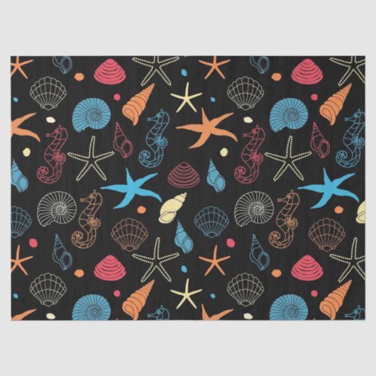 Wunderschönes schwarzes Strandpapier Seidenpapier (Vorderseite)