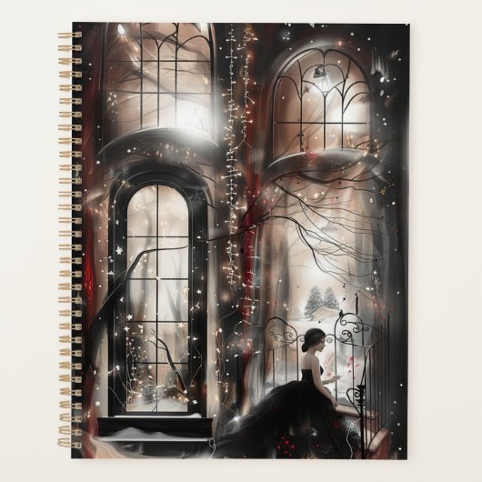 Wunderschönes Schwarzes und Rotes Wunderland Planer (Vorderseite)