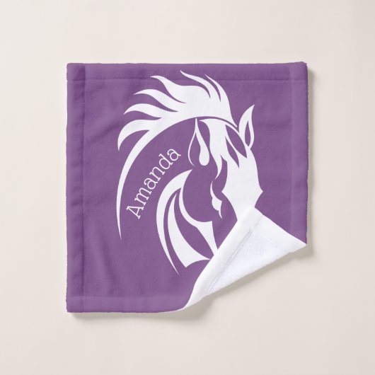 Wunderschönes Set mit weißem Pferd. (Waschlappen)