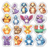 wunderschönes Set von Aufklebern von Cartoon Aufkleber (Vorderseite)