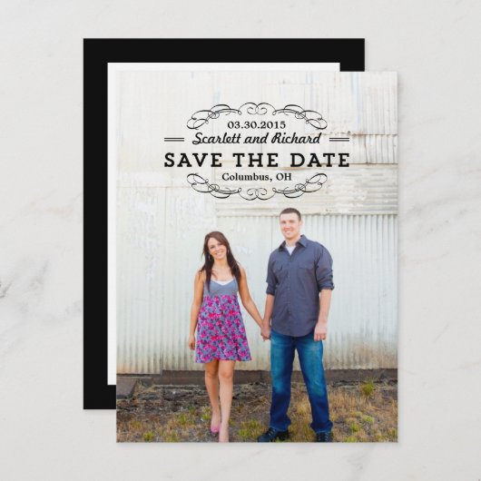 Wunderschönes Siegel Save the Date Postkarte (Vorne/Hinten)