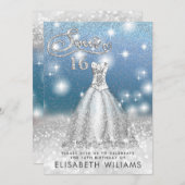 Wunderschönes Silberkleid in glänzender Omelette Einladung (Vorne/Hinten)