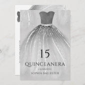 Wunderschönes Silver Mermaid Dress Quinceanera Par Einladung (Vorne/Hinten)