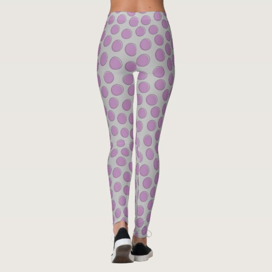 Wunderschönes Silver Polka Dot Pattern Leggings (Rückseite)