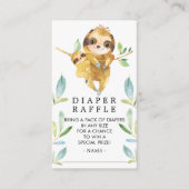 Wunderschönes Sloth Baby Duschkabine - Raffle Tick Begleitkarte (Vorderseite)