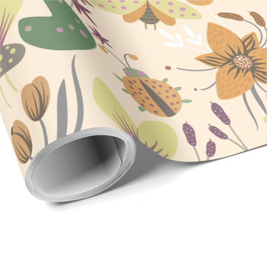 Wunderschönes Sommermuster Geschenkpapier (Rolleneckpunkt)