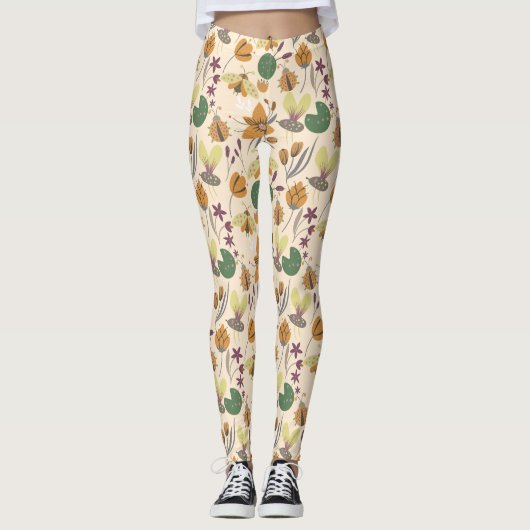 Wunderschönes Sommermuster Leggings (Vorderseite)