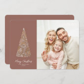 Wunderschönes Spruce Tree Beige Weihnachten- und F Einladung (Vorne/Hinten)