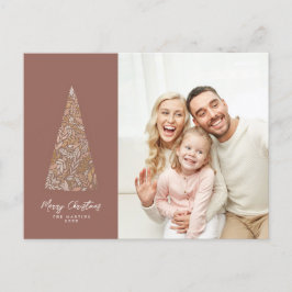 Wunderschönes Spruce Tree Beige Weihnachten- und F Postkarte