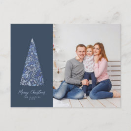 Wunderschönes Spruce Tree Blauer Weihnachten/Foto Postkarte