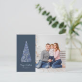 Wunderschönes Spruce Tree Blauer Weihnachten/Foto Postkarte (Stehend Vorderseite)