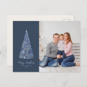 Wunderschönes Spruce Tree Blauer Weihnachten/Foto Postkarte (Vorne/Hinten)