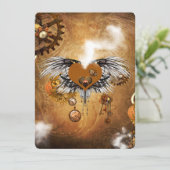 Wunderschönes Steamphansherz Einladung (Stehend Vorderseite)