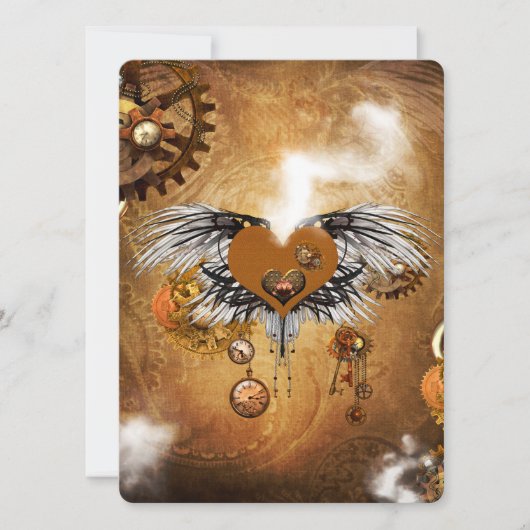 Wunderschönes Steamphansherz Einladung (Vorderseite)