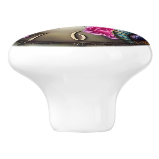 Wunderschönes Steampunkdesign Keramikknauf (Seitenansicht)