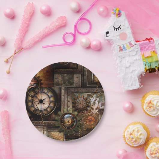 Wunderschönes Steampunkdesign Pappteller (Party)