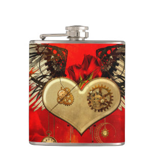 Wunderschönes Steampunkherz Flachmann