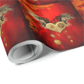 Wunderschönes Steampunkherz Geschenkpapier (Rolleneckpunkt)