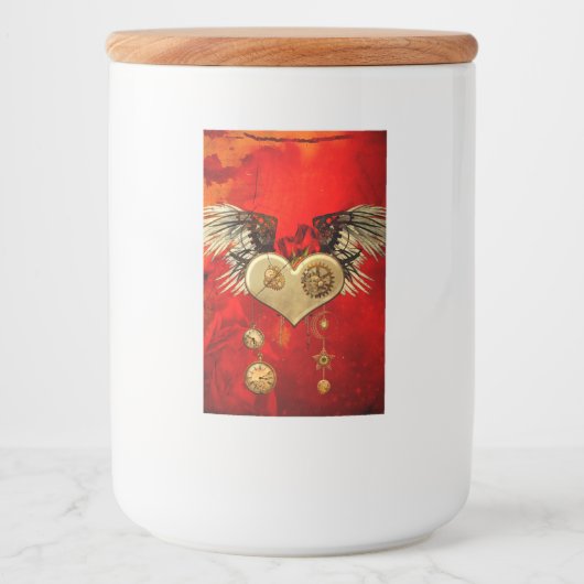 Wunderschönes Steampunkherz Lebensmitteletikett (Vorderseite)