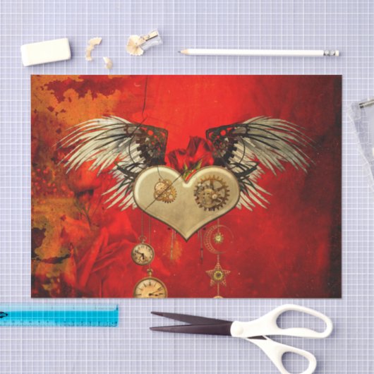 Wunderschönes Steampunkherz Seidenpapier (Handwerk)