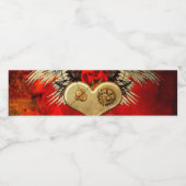 Wunderschönes Steampunkherz Wasserflaschenetikett (Einzelnes Label)