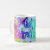 wunderschönes stilvolles Happy Birthday Kaffeetasse (Vorderseite Links)