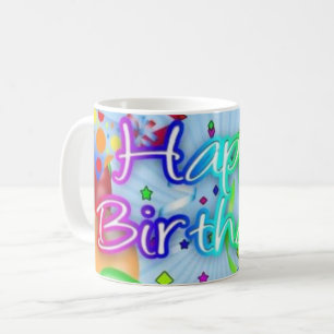 wunderschönes stilvolles Happy Birthday Kaffeetasse