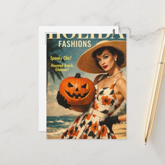 Wunderschönes Summerween Mode Model Postkarte (Vorderseite/Rückseite Beispiel)