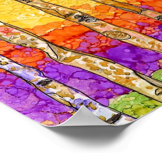 Wunderschönes und farbenfrohes Aspen Tree Poster - (Ecke)