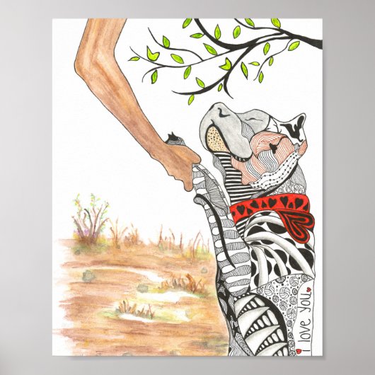 Wunderschönes und farbenfrohes Pit Bull Poster - 8 (Vorne)