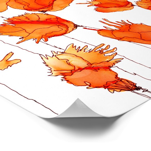 Wunderschönes und farbenfrohes Poppies Poster 8X10 (Ecke)