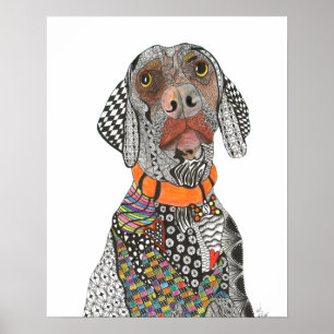 Wunderschönes und farbenfrohes Weimaraner-Poster - Poster