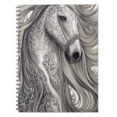 Wunderschönes Verziertes Silbergraupferd mit blühe Notizblock (Vorderseite)