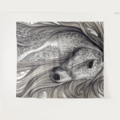 Wunderschönes Verziertes Silbergraupferd mit blühe Wandteppich (Vorderseite (Horizontal))