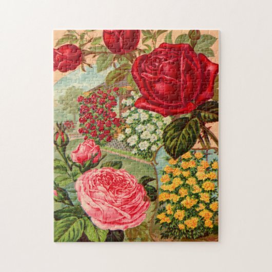 Wunderschönes viktorianisches Blumen-Samenpäckchen Puzzle (Vertikal)