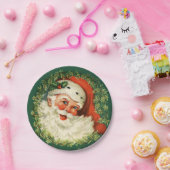 Wunderschönes Vintage-Weihnachtsmann-Bild Pappteller (Party)