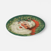 Wunderschönes Vintage-Weihnachtsmann-Bild Pappteller (Schrägansicht)