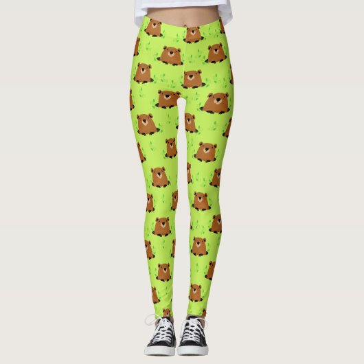 Wunderschönes Waldlandkreaturmuster Leggings (Vorderseite)