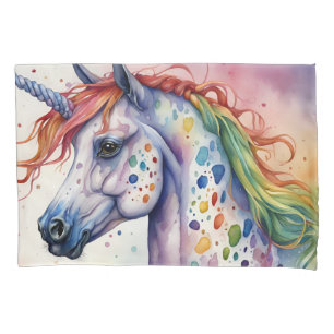 Wunderschönes Wasserfarben-Buntes Appaloosa-Einhor Kissenbezug