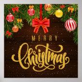 Wunderschönes Weihnachts-Glitzer-Poster Poster (Vorne)