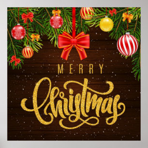 Wunderschönes Weihnachts-Glitzer-Poster Poster