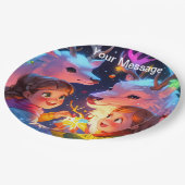 Wunderschönes Weihnachtsglühen Pappteller (Schrägansicht)