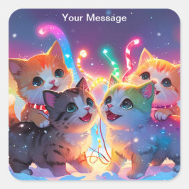 Wunderschönes Weihnachtsglühen Quadratischer Aufkleber