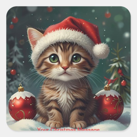 Wunderschönes Weihnachtsglühen Quadratischer Aufkleber (Vorderseite)