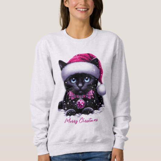 Wunderschönes Weihnachtskätzchen Sweatshirt (Vorderseite)